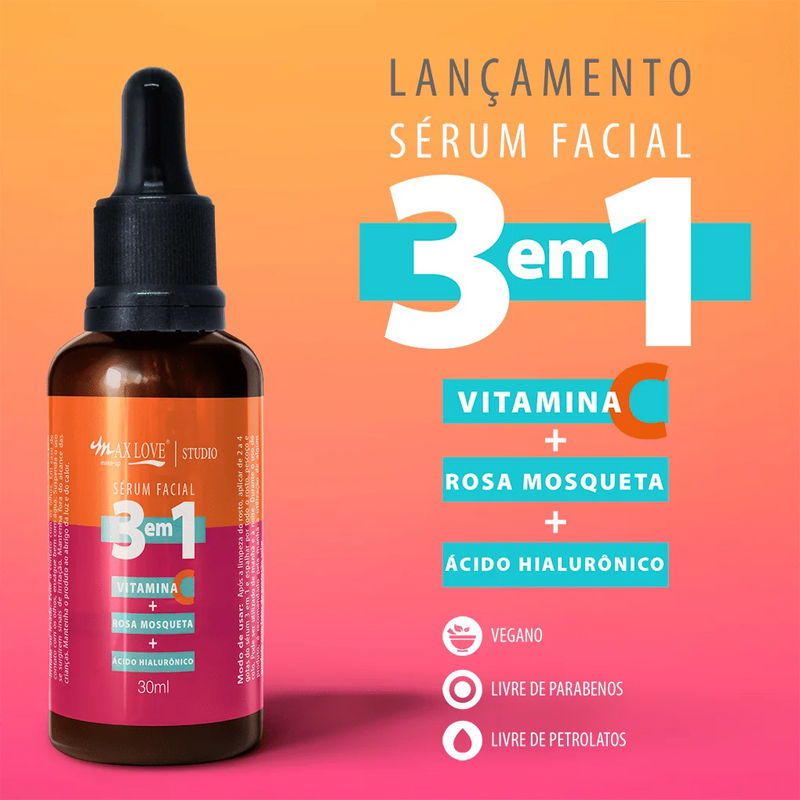 Max Love 3 em 1 - Sérum Facial Vitamina C - 30ml